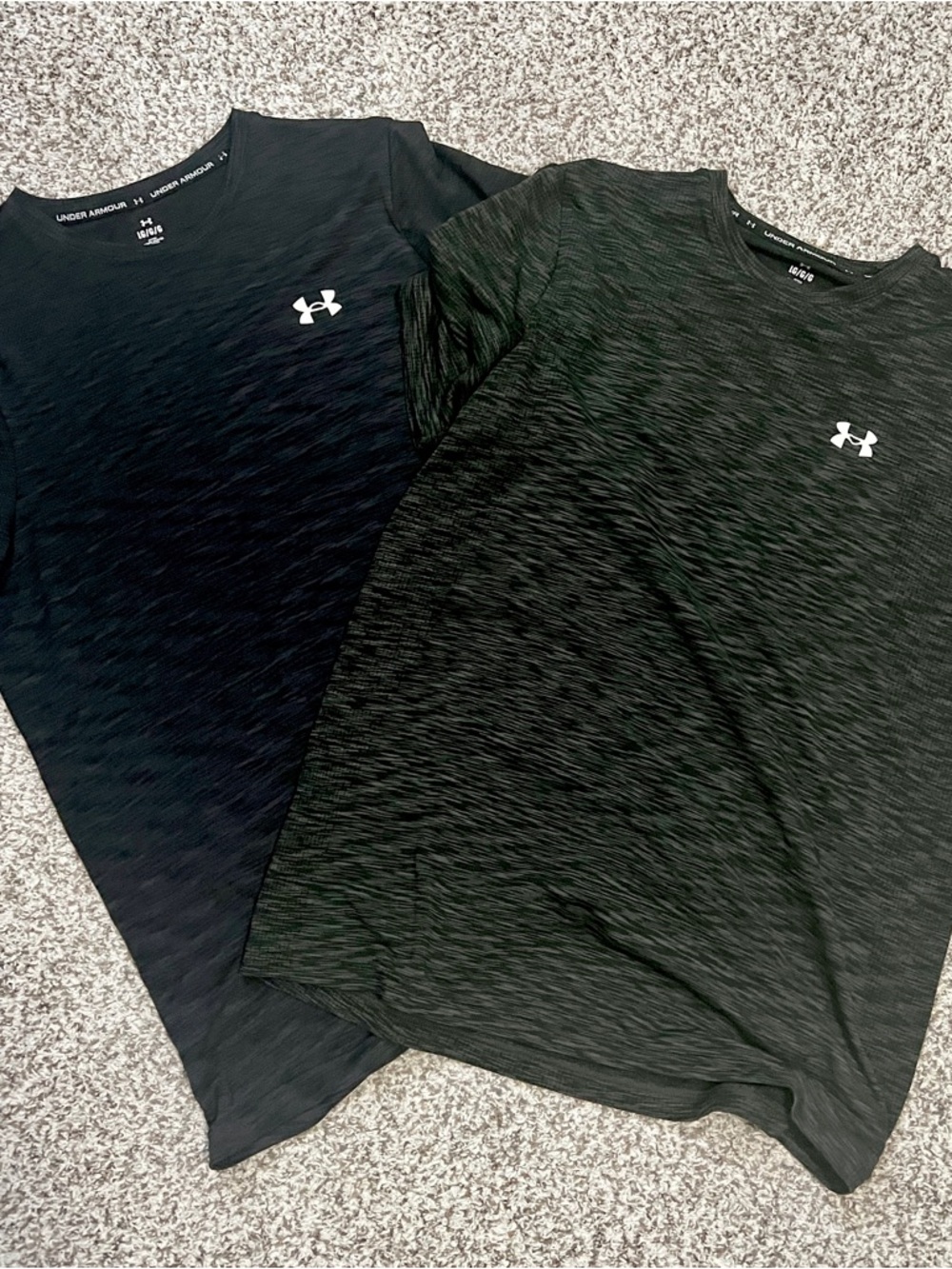 Under Armour Men’s Black and Charcoal Short-Sleeve Performance Tees. 
MAKE OFFER